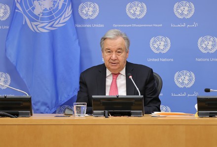 Secretary-General Antonio Guterres Presser on the Year a Head, New York, USA - 21 Jan 2022