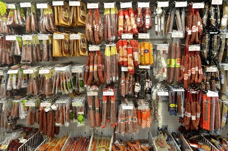 Chorizo Sausages Supermarket Madrid Spain Editorial Stock Photo - Stock ...
