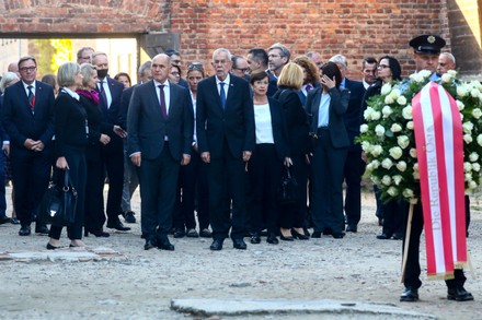 Austrian Delegation Visits Auschwitz, Oswiecim, Poland - 04 Oct 2021
