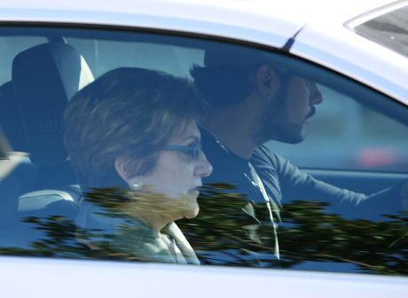 Eduardo Cruz and mother Encarna out and about in Los Angeles, America - 01 Feb 2011