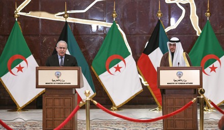 Algerian Foreign Minister and Kuwaiti Foreign Minister joint press conference, Kuwait City - 31 Jan 2022