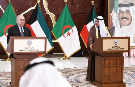 Algerian Foreign Minister and Kuwaiti Foreign Minister joint press conference, Kuwait City - 31 Jan 2022