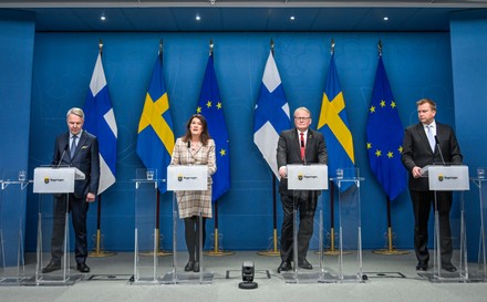 Finnish Ministers Of Foreign Affairs And Defence In Stockholm, Sweden ...