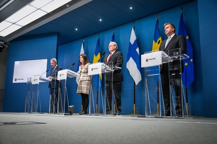 Finnish Ministers Of Foreign Affairs And Defence In Stockholm, Sweden ...