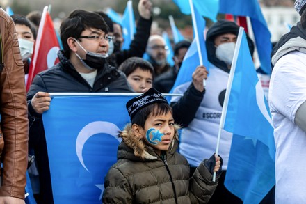 Kid Uyghur Flag Symbol Painted Face Editorial Stock Photo - Stock Image ...