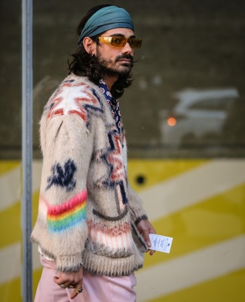 Street style, Fall Winter 2022, Milan Fashion Week Men's, Italy - 16 Jan 2022