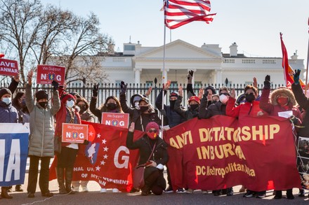 Protest against Myanmar military coup at the White House, Washington, United States - 05 Feb 2022