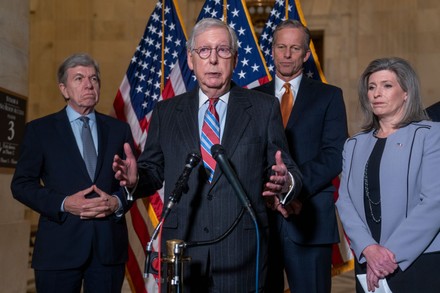 Leader McConnell critisizes RNC for censuring Republican House Members, Washington, USA - 08 Feb 2022