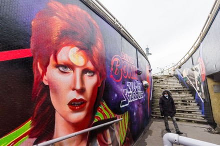 David Bowie mural in Tolworth, London, United Kingdom - 10 Feb 2022