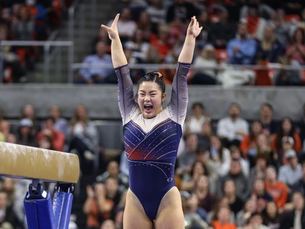 Auburns Sophia Groth Smiles After Sticking Editorial Stock Photo ...