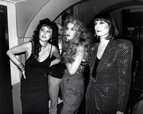 Marie Helvin Jerry Hall And Angelica Houston Are Pictured Posing At 'fashion Aid' In London In 1985.