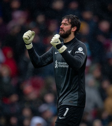 Liverpools Goalkeeper Alisson Becker Celebrates After Editorial Stock Photo  - Stock Image