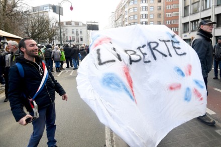 Freedom Convoy, Brussels, Belgium - 14 Feb 2022