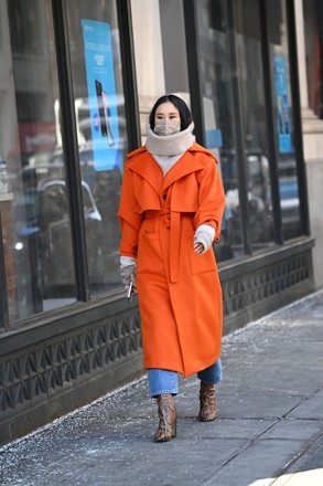 Street Style, Fall Winter 2022, New York Fashion Week, USA - 14 Feb 2022