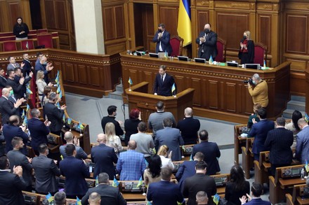 UK MP Tobias Ellwood at Ukrainian parliament, Kyiv, Ukraine - 17 Feb 2022