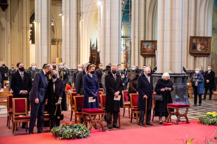 Mass to commemorate the elected members of the Belgian royal family, Eleve-Lieve-Vrouwchurch, Laeken, Belgium - 17 Feb 2022