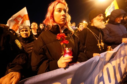 Ukrainians mark 8th anniversary of the violent Maidan protests, Kiev, Ukraine - 18 Feb 2022