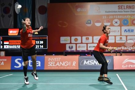 Malaysia Shah Alam Badminton Women's Team Final - 20 Feb 2022 Stock ...