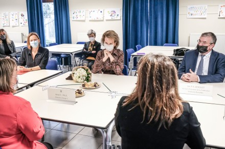 Royals Bouge Primary School Visit Bullying, Bouge, Belgium - 22 Feb 2022