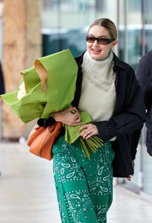 Gigi Hadid Seen During Milan Fashion Editorial Stock Photo - Stock Image