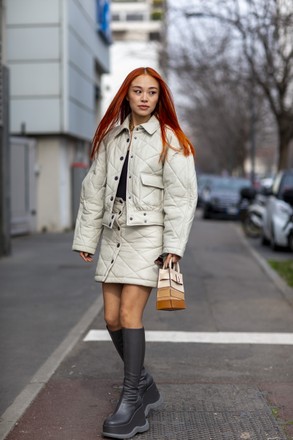 Niki Wu Jie Street Style Sunnei Editorial Stock Photo - Stock Image