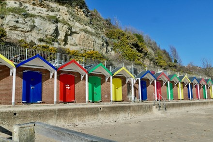 New beach huts for Swanage to help stabilise cliffs, Swanage, Dorset, UK - 25 Feb 2022