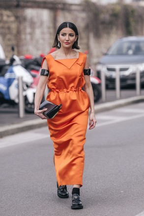 Street Style, Autumn Winter 2022, Milan Fashion Week, Italy - 24 Feb 2022