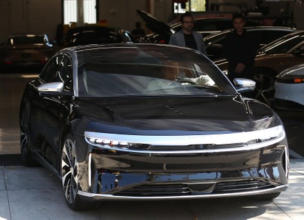 Orlando Bloom picks up new Lucid Air luxury electric sedan, Beverly Hills, Los Angeles, California, USA - 25 Feb 2022