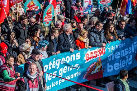 Politics Brussels Protest Ptb-Pvda Basta, Brussels, Belgium - 27 Feb 2022