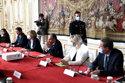 Presidential candidates attend a briefing held by France's Prime Minister Jean Castex, Paris - 28 Feb 2022