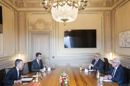 Minister of Foreign Affairs and Expatriates of the Palestinian Authority visits Swiss president, Bern, Switzerland - 02 Mar 2022