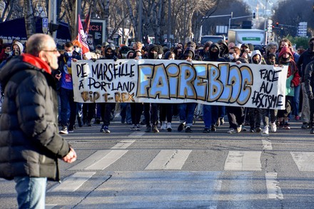 Protest against the far right in Marseille, France - 26 Feb 2022