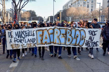 Protest against the far right in Marseille, France - 26 Feb 2022