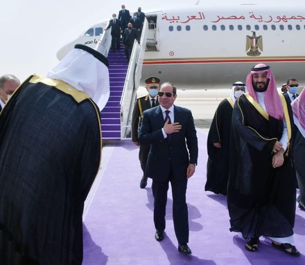 Egyptian President Abdel Fattah al-Sisi arrives to Saudi Arabia and meets with Saudi Crown Prince Mohammed bin Salman, in Riyadh, Riyadh, Saudi Arabia - 08 Mar 2022