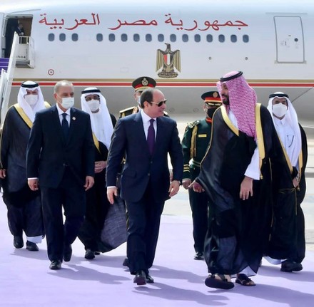 Egyptian President Abdel Fattah al-Sisi arrives to Saudi Arabia and meets with Saudi Crown Prince Mohammed bin Salman, in Riyadh, Riyadh, Saudi Arabia - 08 Mar 2022