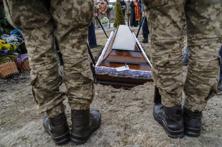 Ukrainian Servicemen Family Members During Funeral Editorial Stock ...