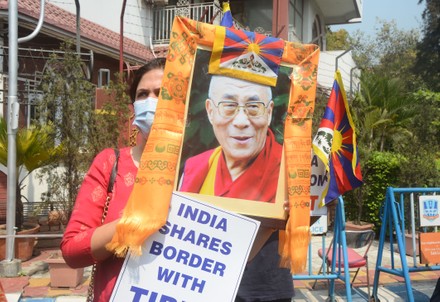 Tibet will be free demonstration on Tibet Uprising Day, Kolkata, West Bengal, India - 10 Mar 2022