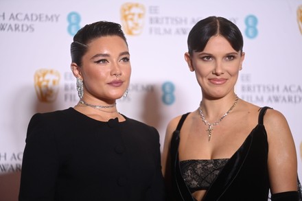 March 13th, 2022, London, UK. Florence Pugh and Millie Bobby Brown