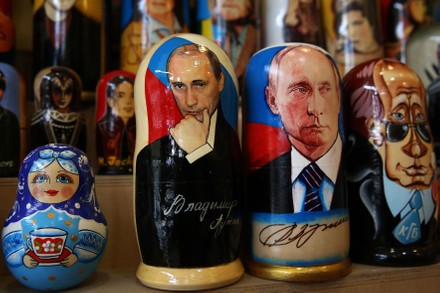 Babushka Dolls Depicting Russian President Vladimir Editorial Stock ...