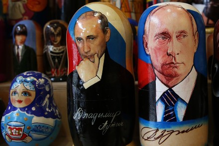 Babushka Dolls Depicting Russian President Vladimir Editorial Stock ...