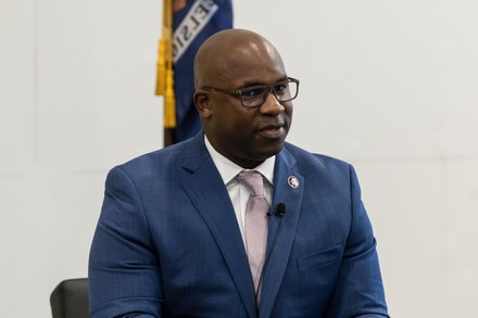 Representative Jamaal Bowman Speaks During Town Editorial Stock Photo ...