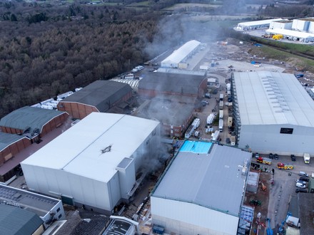 Fire breaks out at Pinewood Studios, Iver, Buckinghamshire, UK - 15 Mar 2022