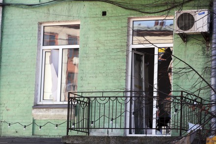 Broken Balcony Door Seen Result Shelling Editorial Stock Photo - Stock ...