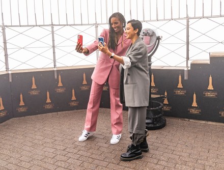 'Upload' stars visit The Empire State Building, New York, USA - 17 Mar 2022