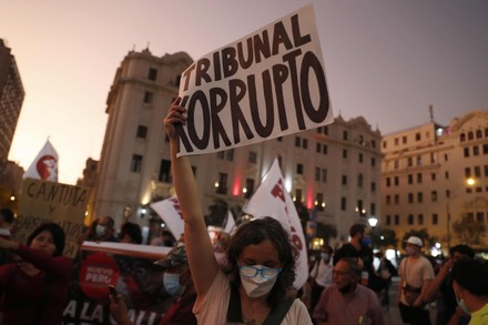 Protest against the release of former President Alberto Fujimori, Lima, Peru - 18 Mar 2022