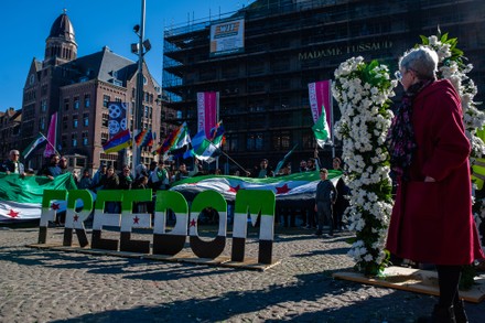 Demonstration Eleven Years Of The Syrian Revolution, Organized In Amsterdam, Netherlands - 19 Mar 2022