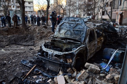 Shelling of Kyiv's Sviatoshynskyi district, Ukraine - 20 Mar 2022 Stock ...