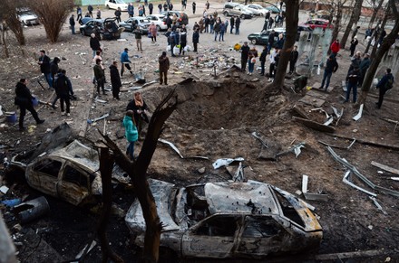 Shelling of Kyiv's Sviatoshynskyi district, Ukraine - 20 Mar 2022 Stock ...