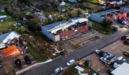 Tornadoes and thunderstoms affect central Texas, Hutto, USA - 21 Mar ...