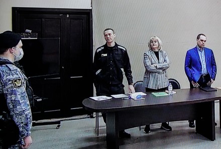 Offsite court session of new criminal case against Alexei Navalny, Pokrov, Russian Federation - 22 Mar 2022